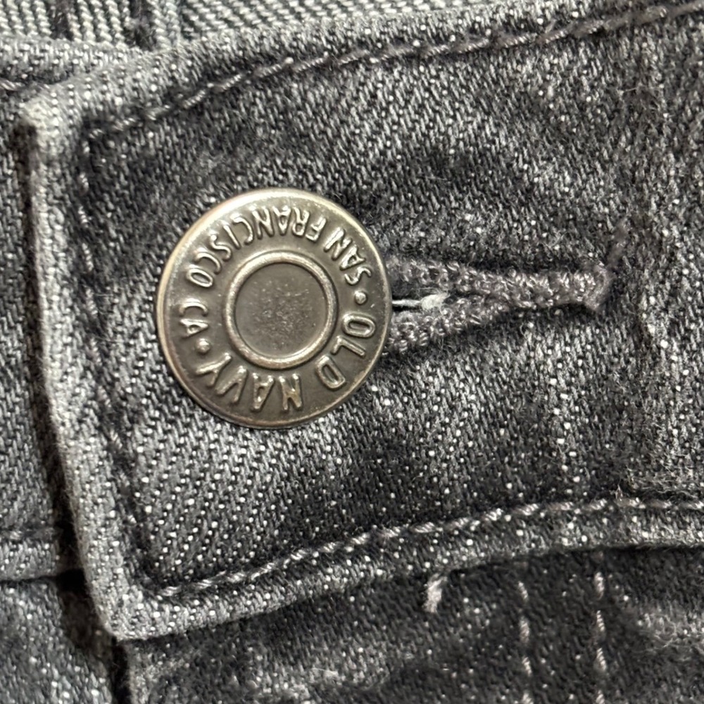 Old Navy Wow Boyfriend Jeans Womens 6 Mid Rise Washed Black Straight Leg Stretch - Picture 6 of 10